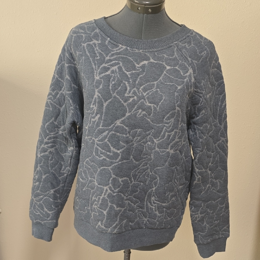 Prana Blue Patterned Sweatshirt